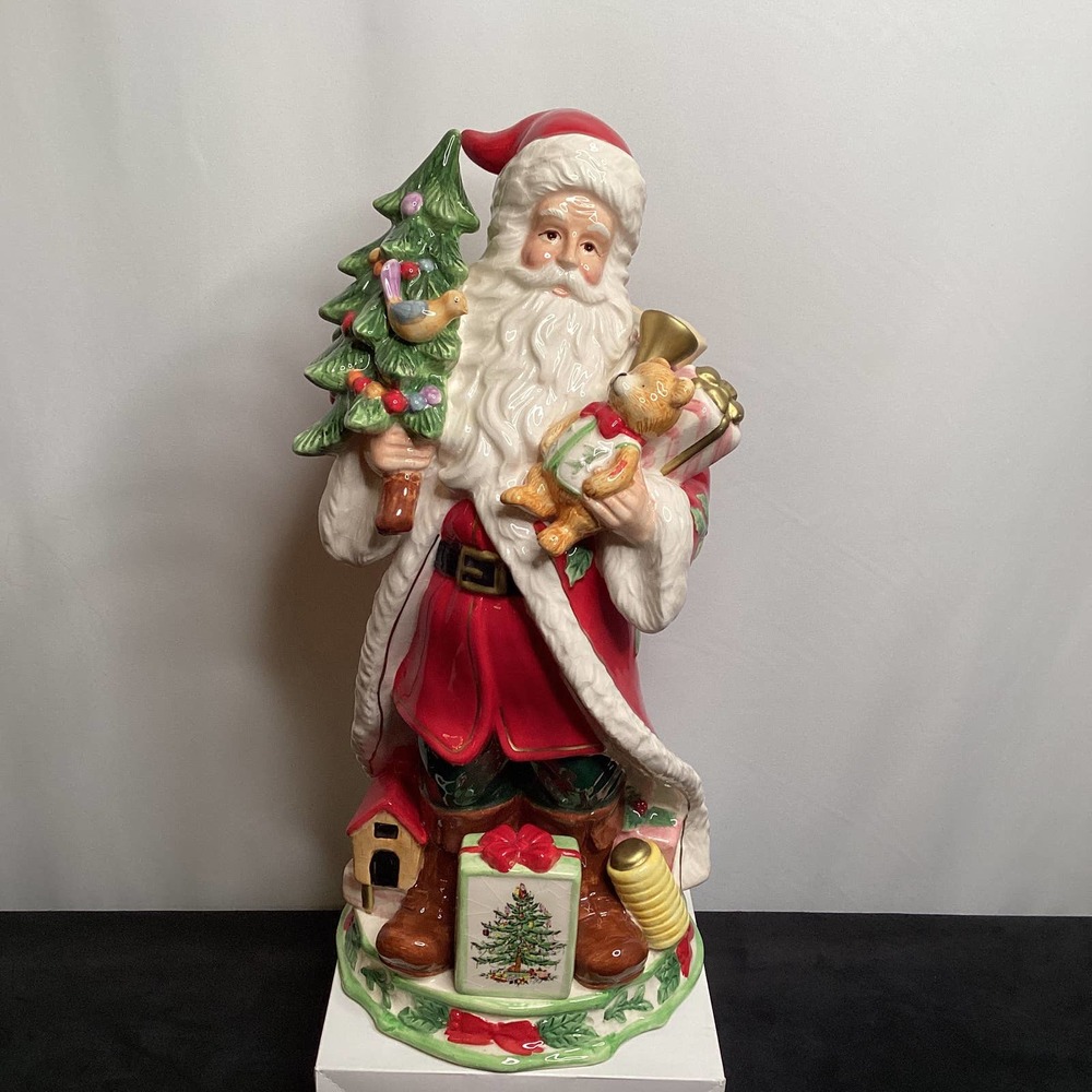 Spode Christmas Santa Claus Figurine (prestige ) hand painted  centerpiece Vase